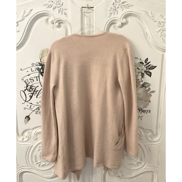 Theory Cardigan Sweater Women's S Camel Open Front Wool Blend - Picture 7 of 11